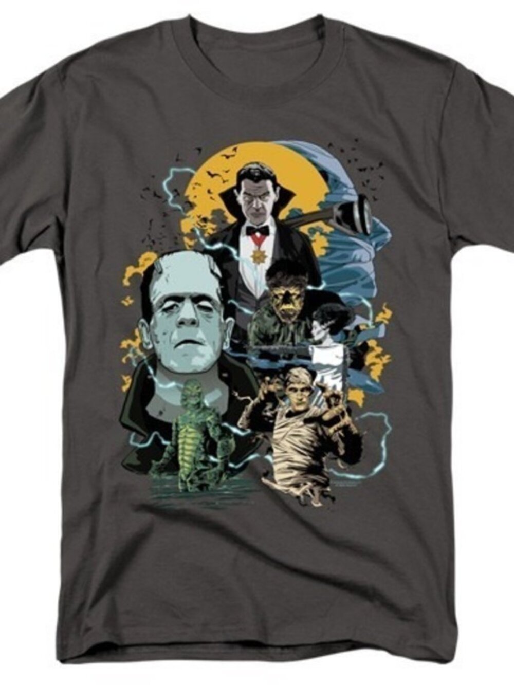 Monster Mash Adult Unisex Halloween Spooky Black Graphic T-Shirt